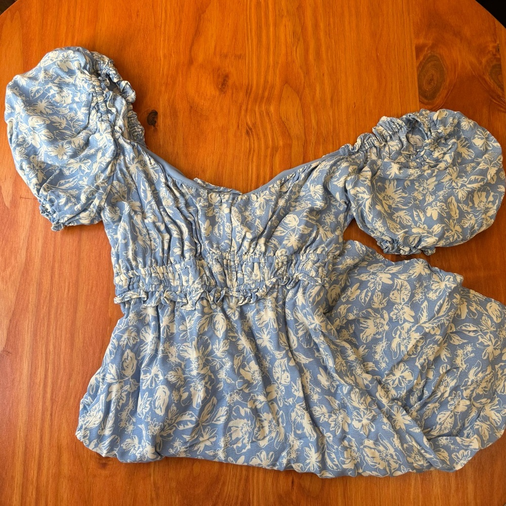 Light Blue Off the Shoulder Mini Dress ASTR the label